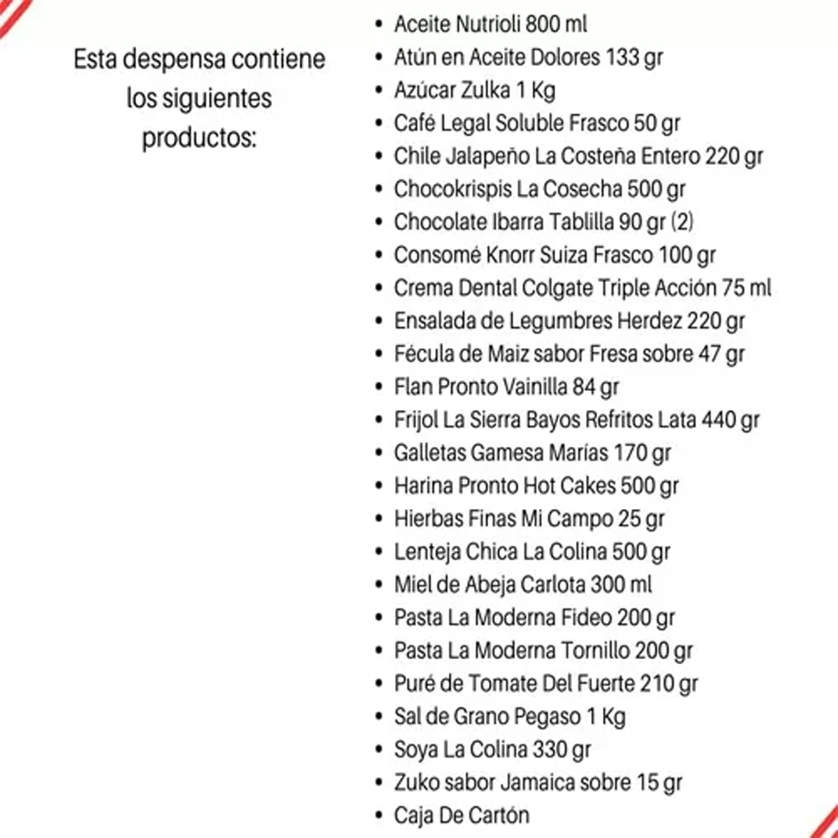 Despensa Completa Empresarial con 25 Productos Básicos