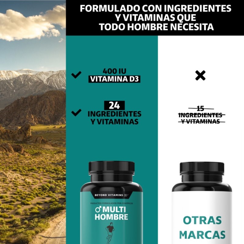 Multivitaminico para Hombres con 24 Ingredientes Suplemento Alimenticio - 150 Cápsulas