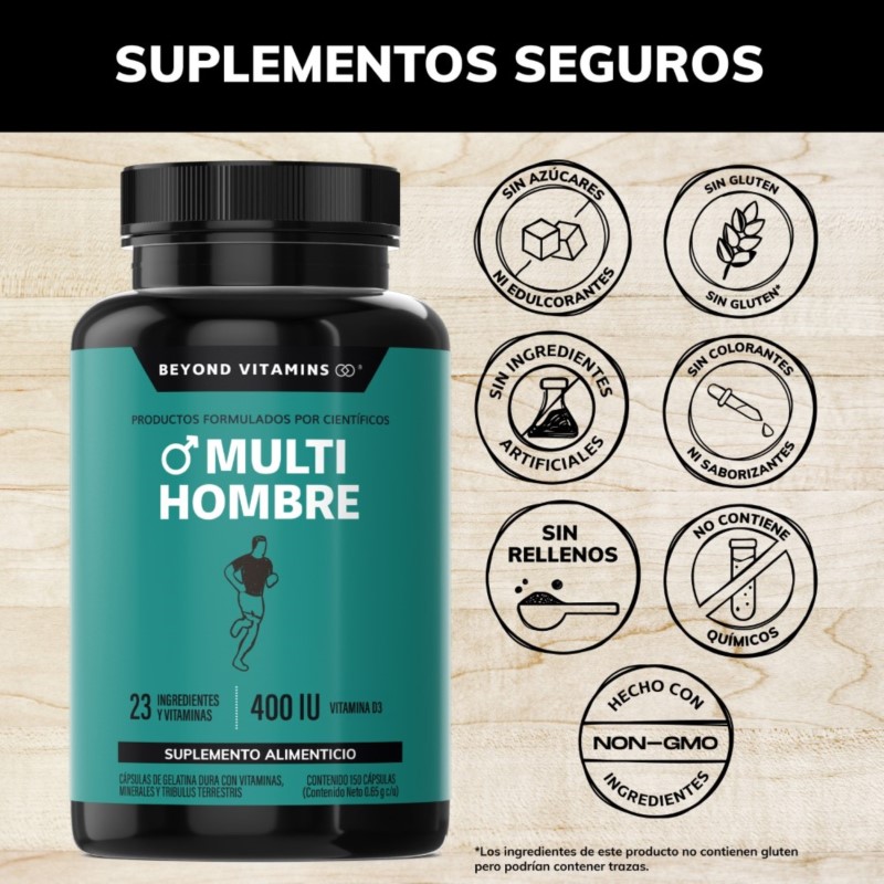 Multivitaminico para Hombres con 24 Ingredientes Suplemento Alimenticio - 150 Cápsulas