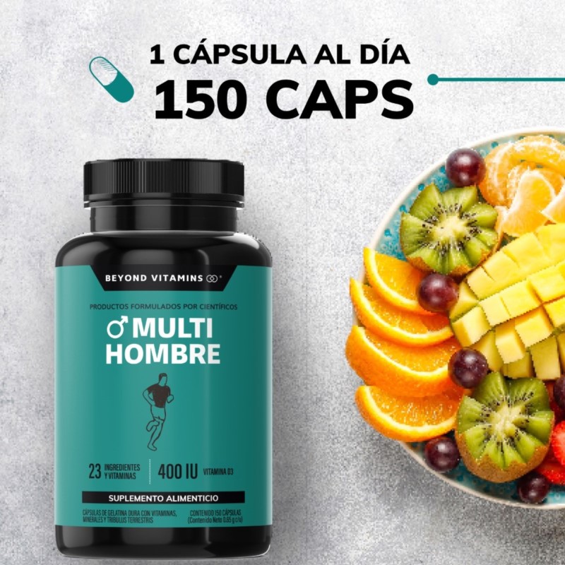 Multivitaminico para Hombres con 24 Ingredientes Suplemento Alimenticio - 150 Cápsulas