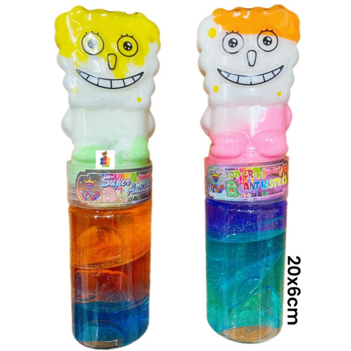 Slime Moco Gorila Brillos Con Arcilla Moldeable Esponja 3pz