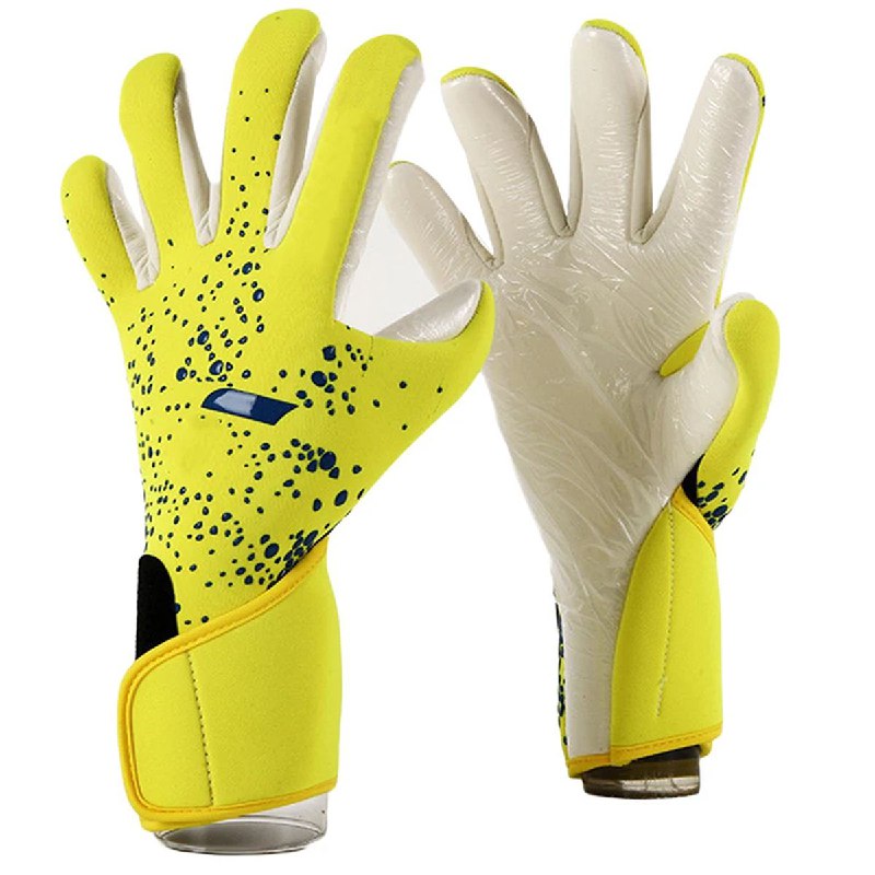 Guantes De Portero Futbol Profesional Antidesliz Respirable Amarillos Blanco Talla #9 para adultos.