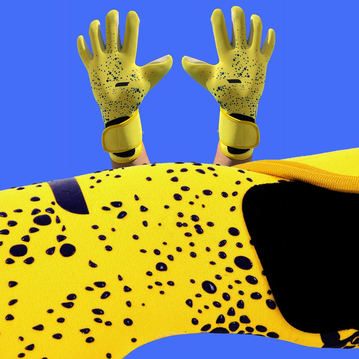 Guantes De Portero Futbol Profesional Antidesliz Respirable Amarillos Blanco Talla #9 para adultos.