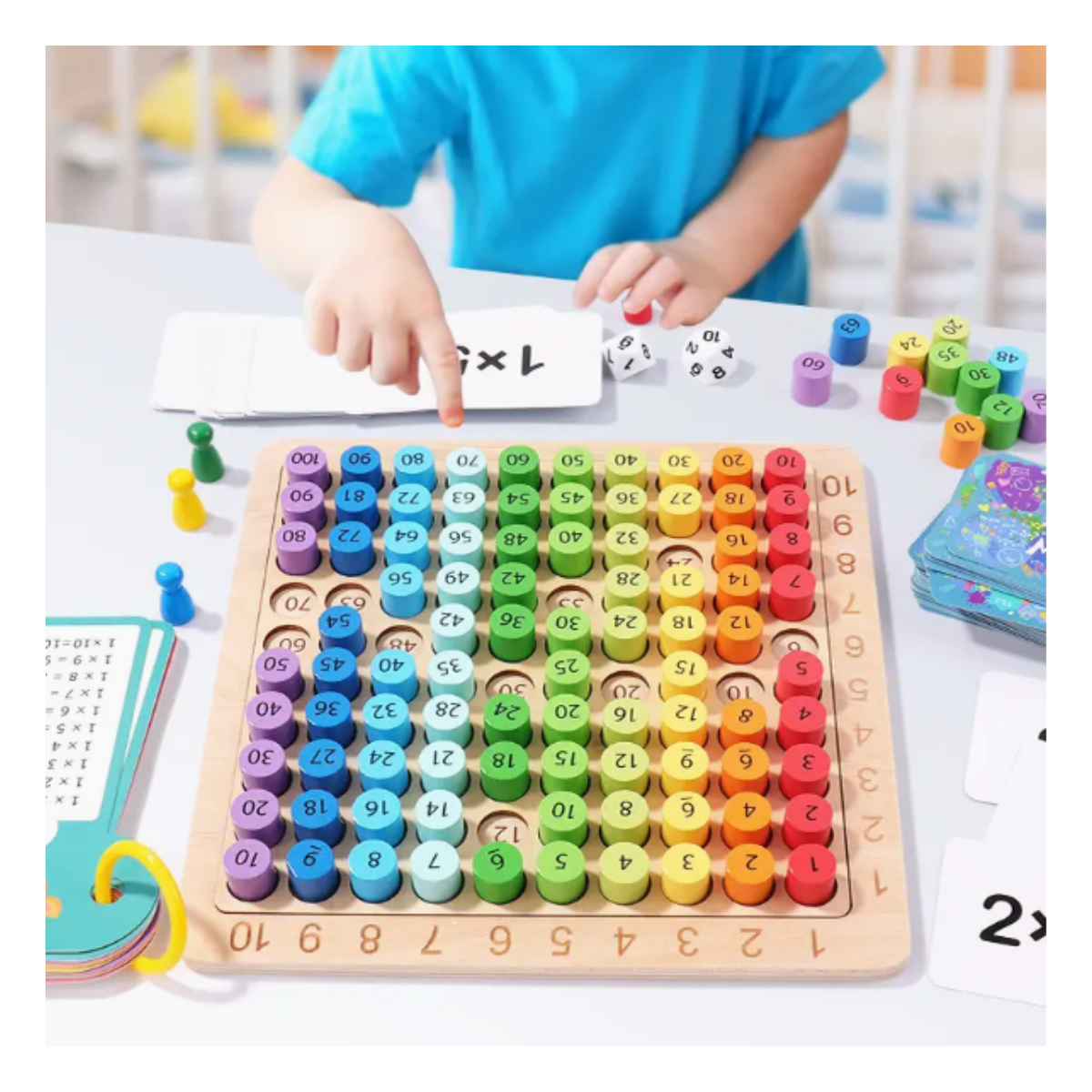 Aprende a multiplicar Juego de mesa matemáticas educativo Montessori 3 en 1