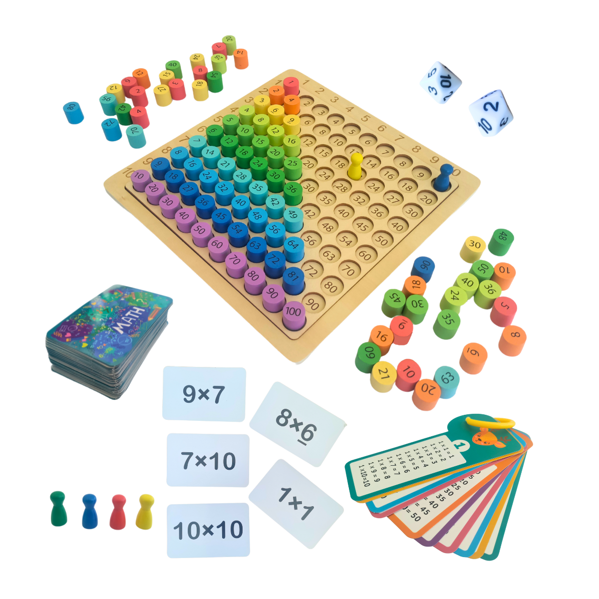 Aprende a multiplicar Juego de mesa matemáticas educativo Montessori 3 en 1