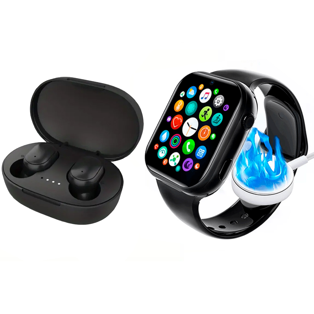 Reloj Inteligente Smartwatch Llamada Bluetooth T800 Smart watch mas Audifonos Inalambricos In Ears Bluetooth Negro 