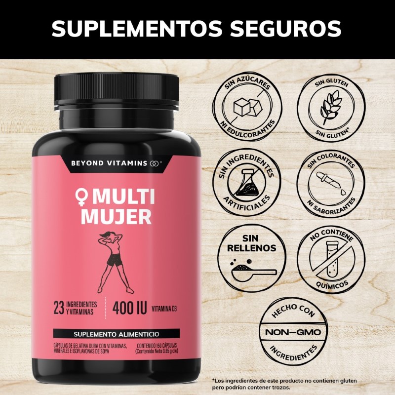 Multivitaminico para Mujeres con 24 Ingredientes Suplemento Alimenticio - 150 Cápsulas