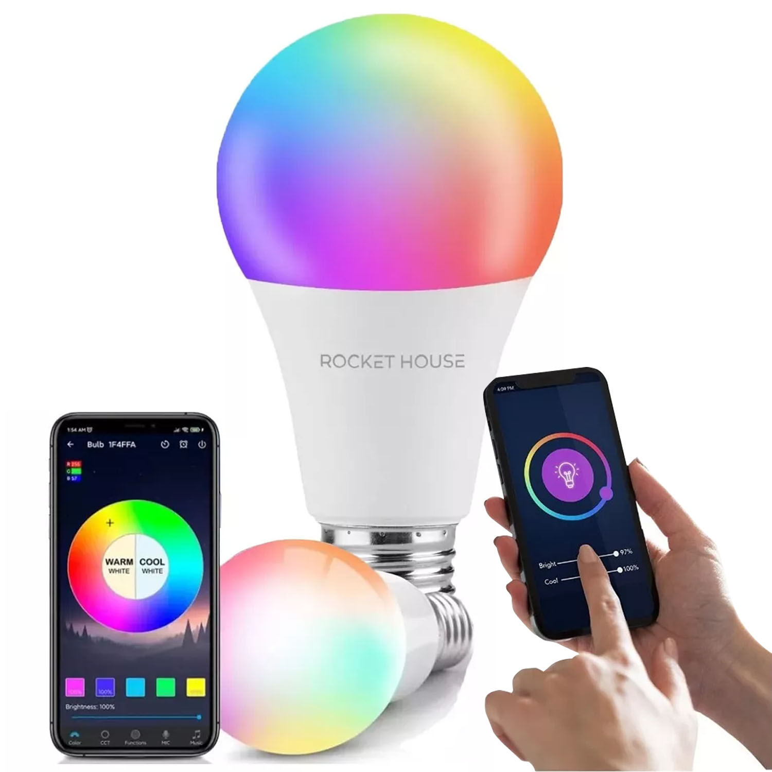 Foco Inteligente Led Rgb Wifi App Rocket House Multicolor Siri Alexa