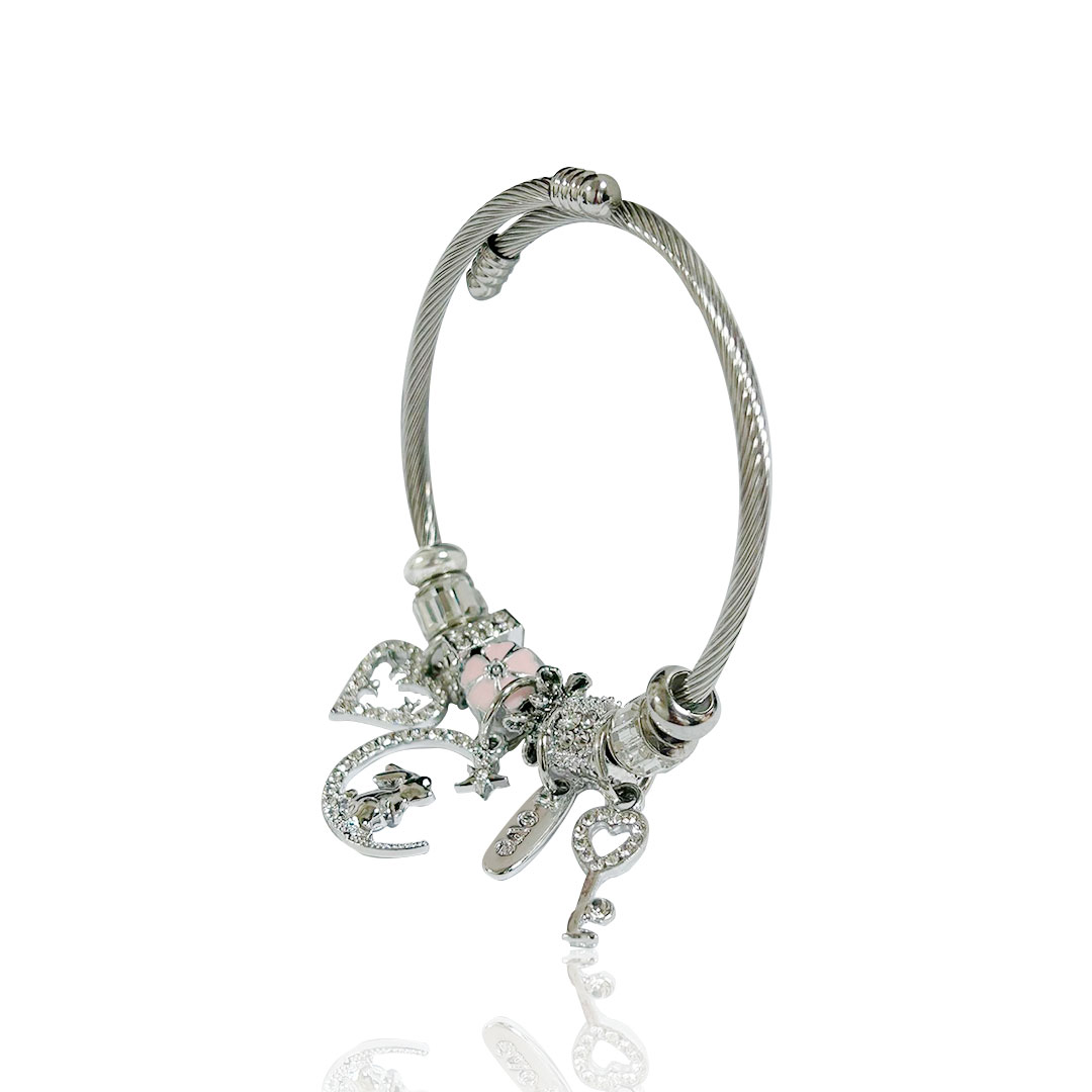 Pulsera tipo Pandora Rabbit con charms