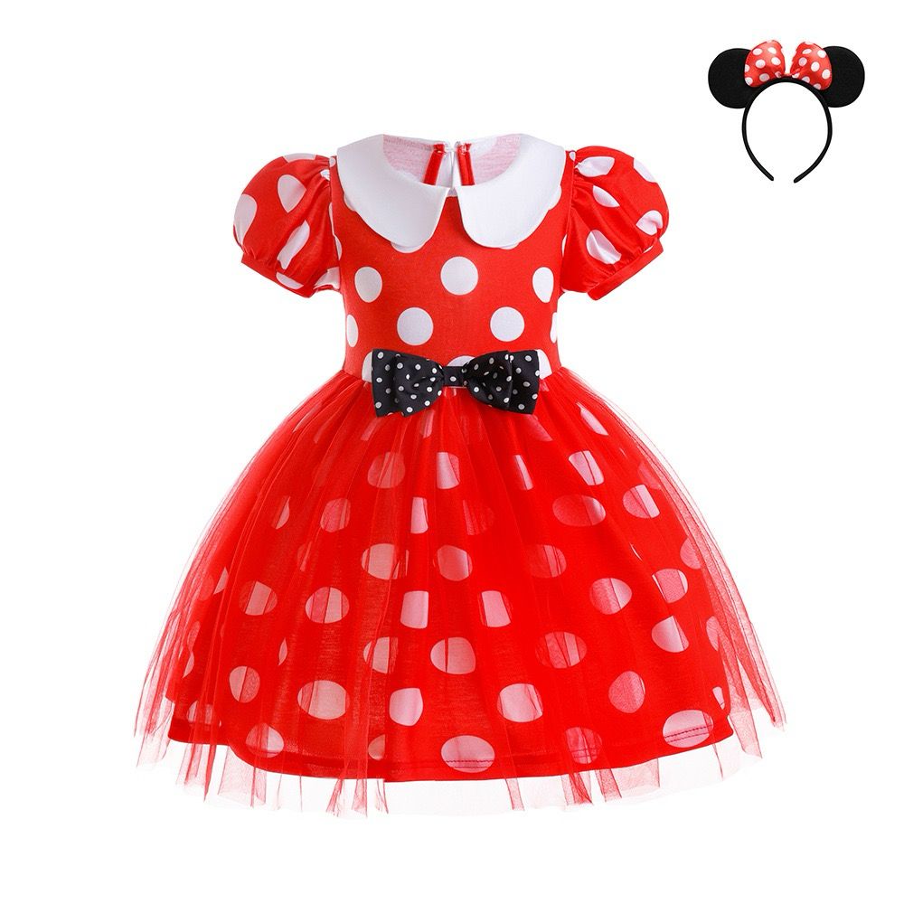 Vestidos Para Niña Minnie Disfraz Con Diadema