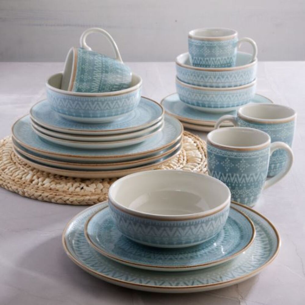 Vajilla Corona Congo azul 4 puestos 16 piezas.