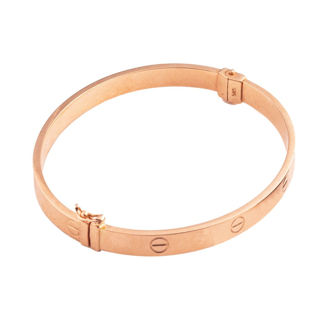 Brazalete Oro Rosa 14 Kilates. Oro Fino Joyería.