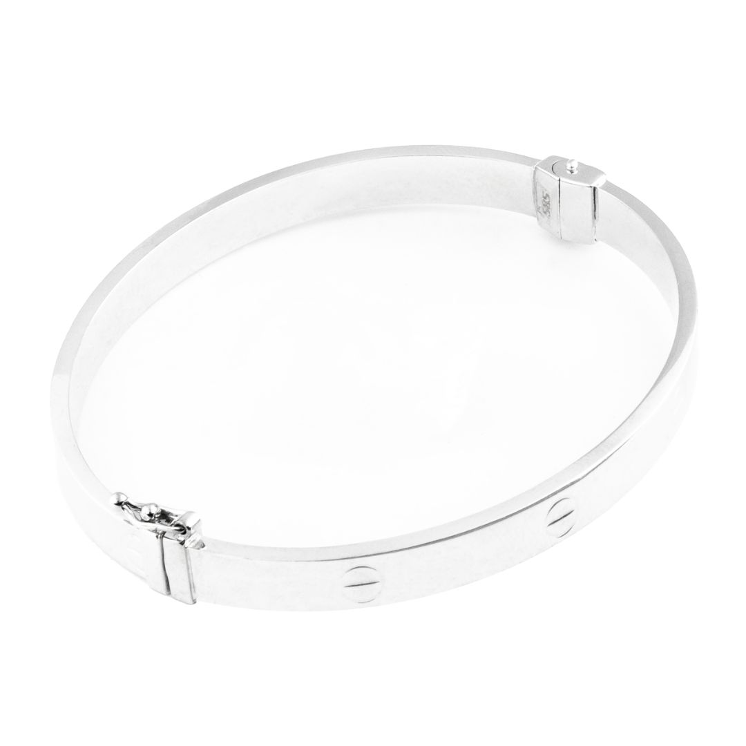 Brazalete Oro Blanco 14 Kilates. Oro Fino Joyería.