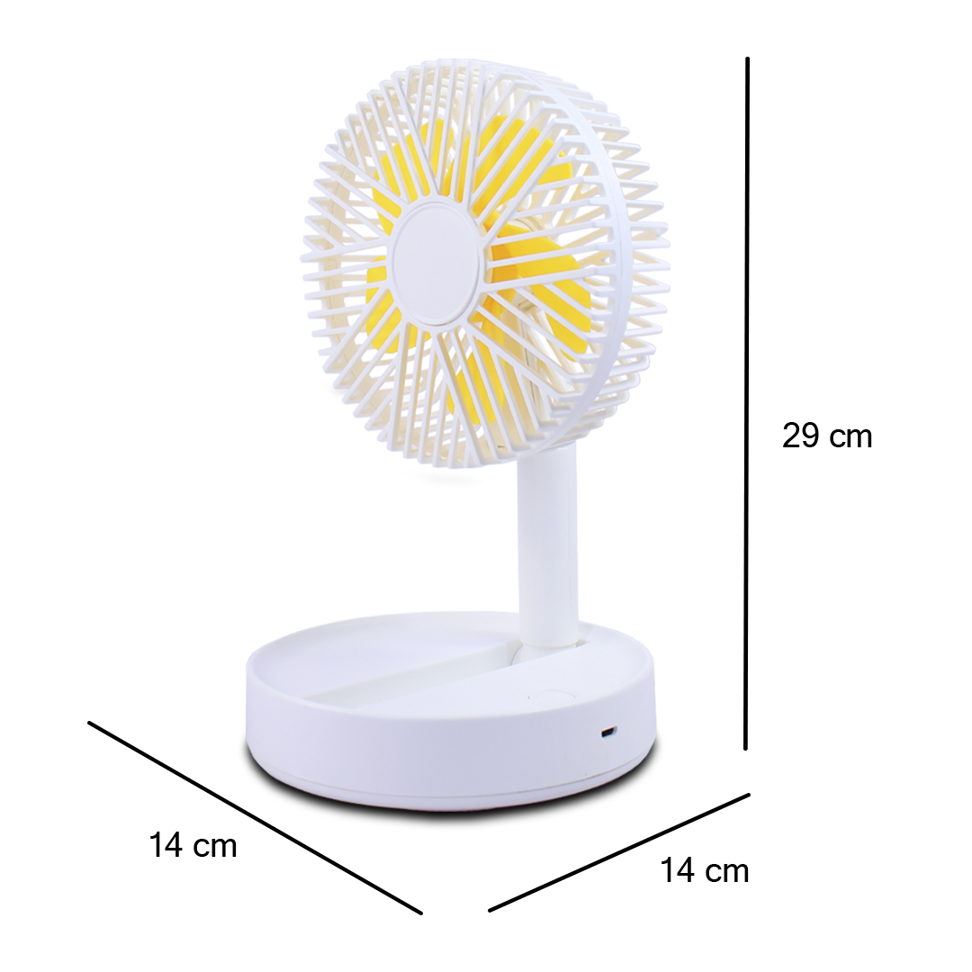 Mini Ventilador De Escritorio Recargable 3 Velociades
