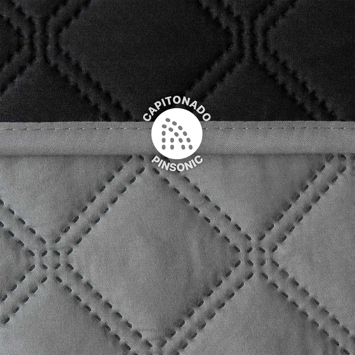 Edredón Ligero King Size Doble Vista con Fundas Negro - Gris REAL TEXTIL.