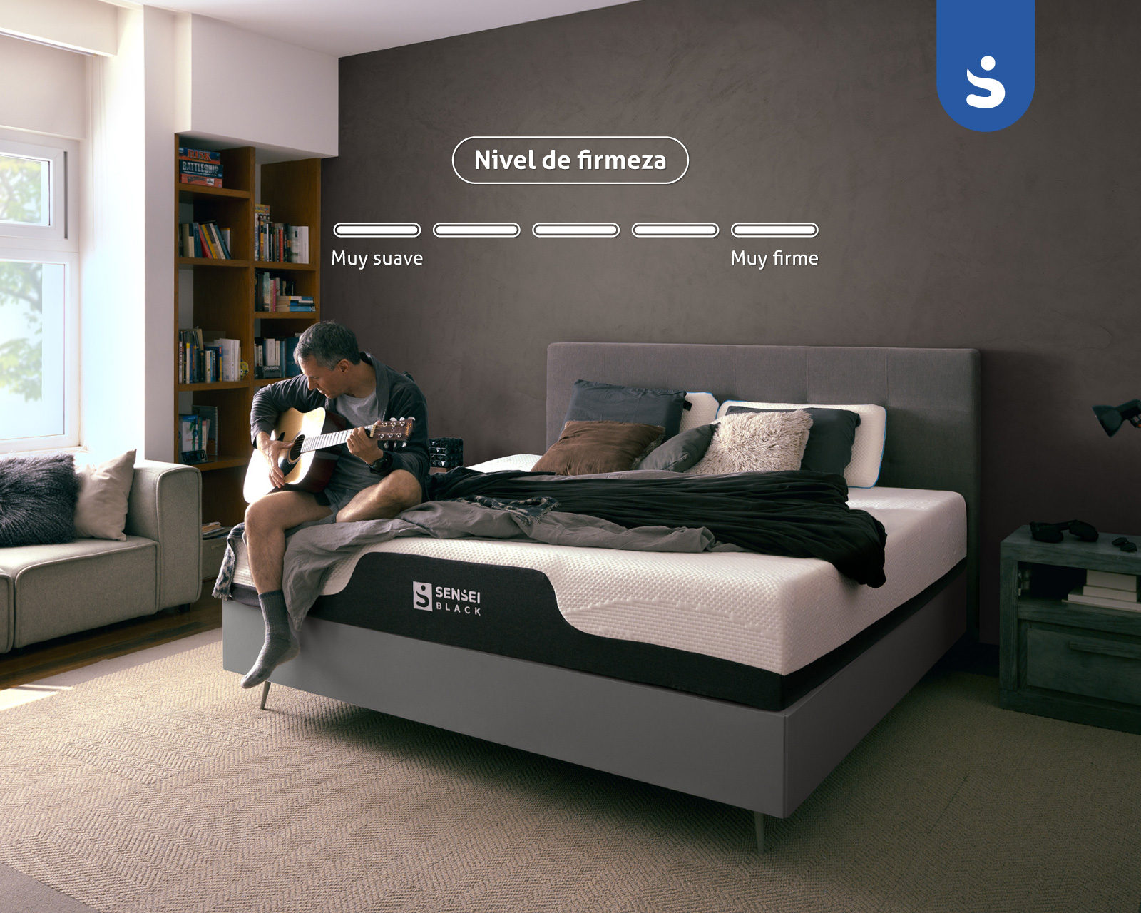 Colchón Black ( Individual ) De Memory Foam En Caja