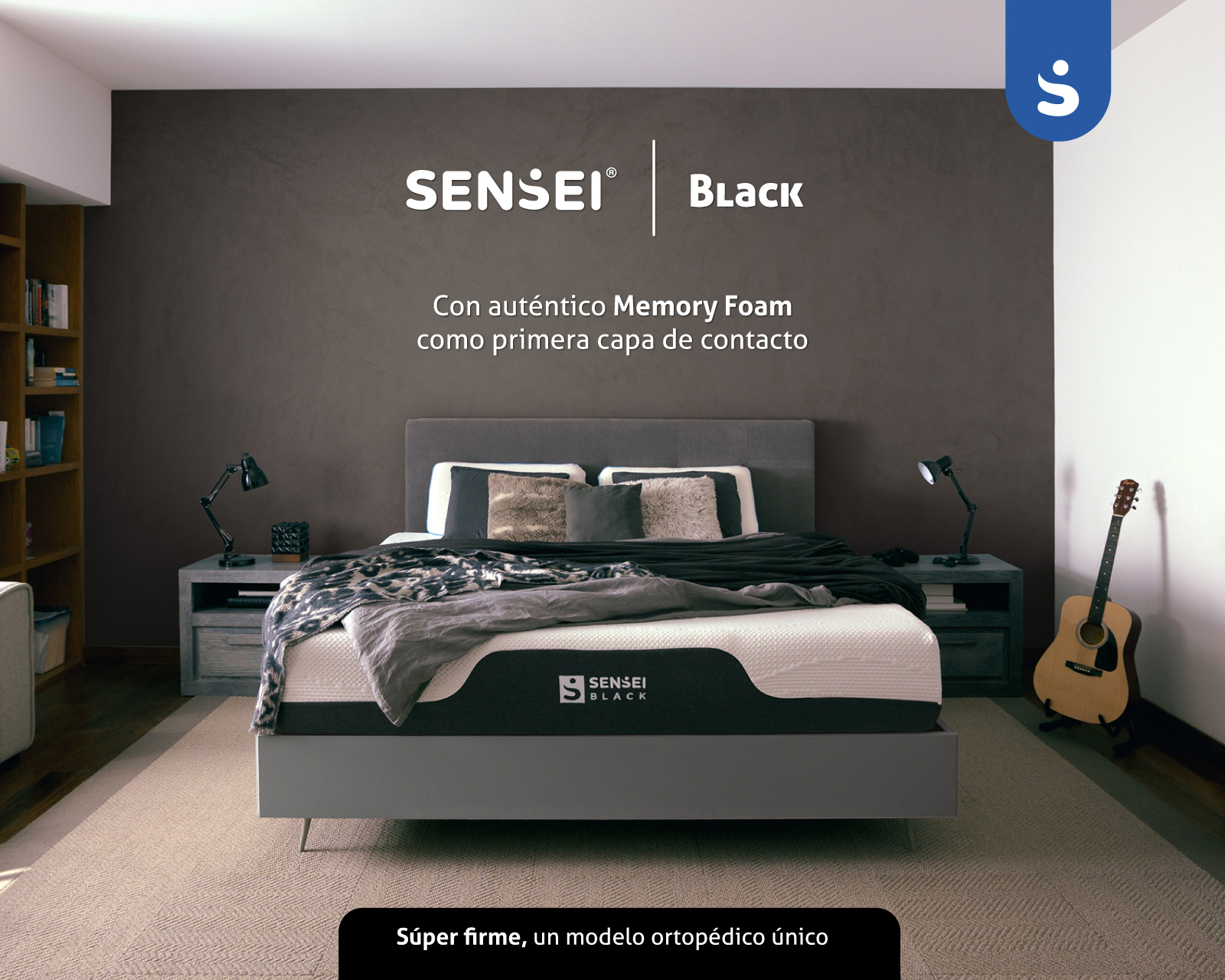 Colchón Black (king Size) De Memory Foam Ortopédico En Caja