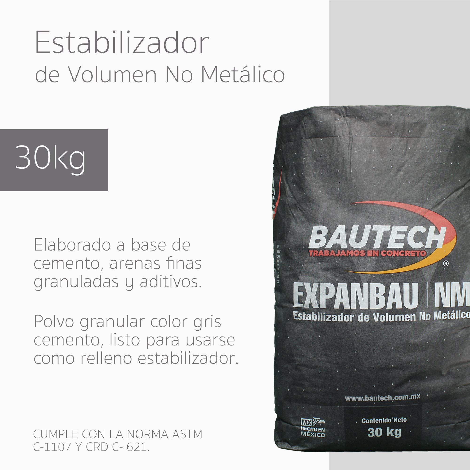 Estabilizador De Volumen No Metálico Expanbau  30kg.