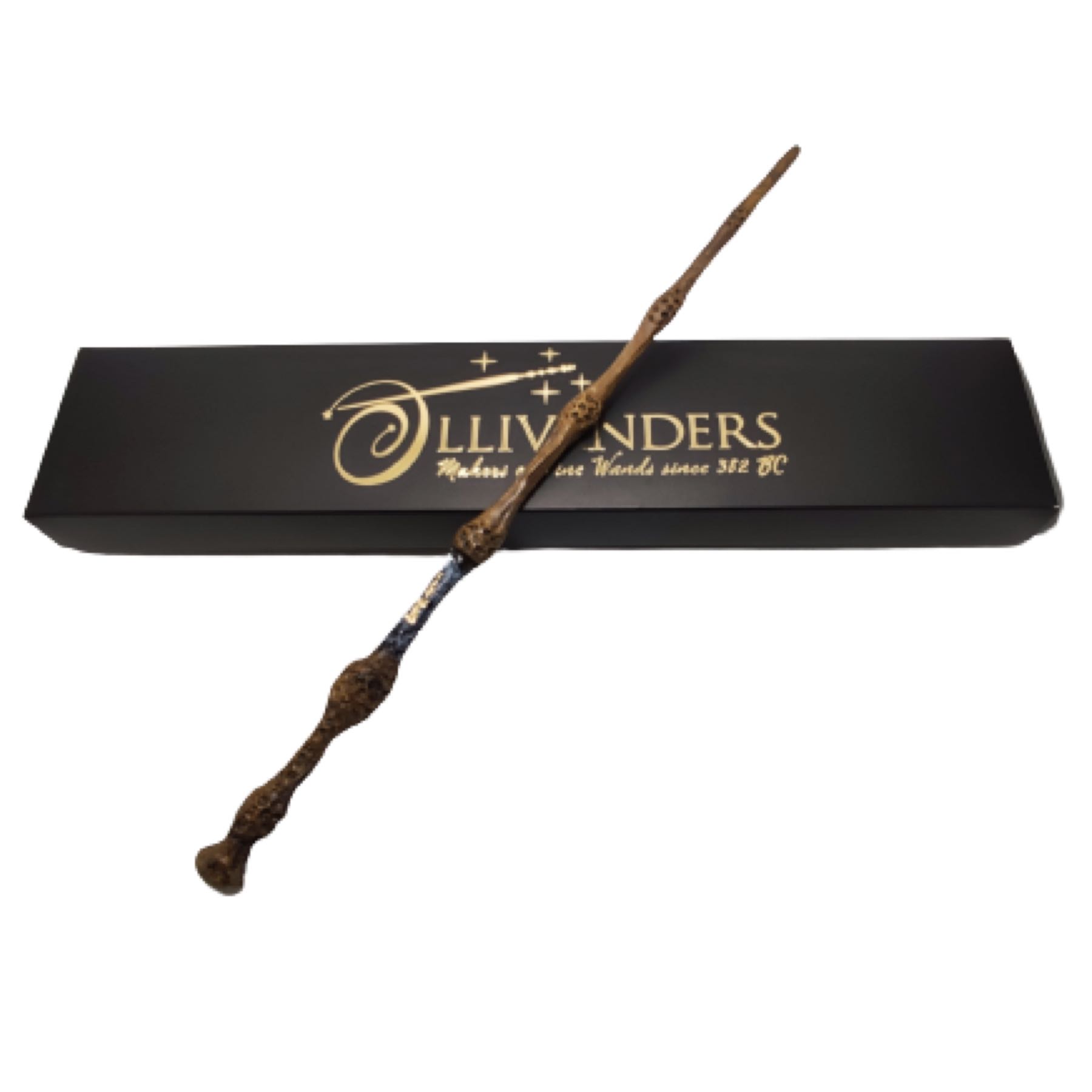 Harry Potter Varita Mágica Sauco Albus Dumbledore con Núcleo Metálico + Caja Ollivanders Colección Gryffindor