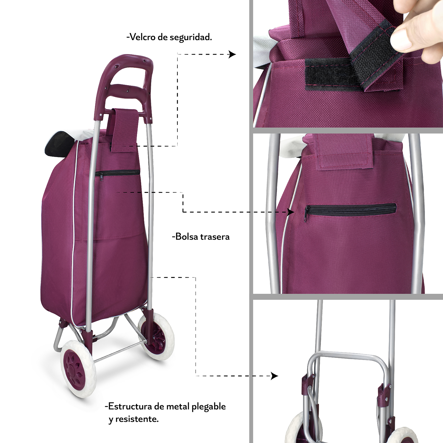 Carro de Mandado en Color Vino