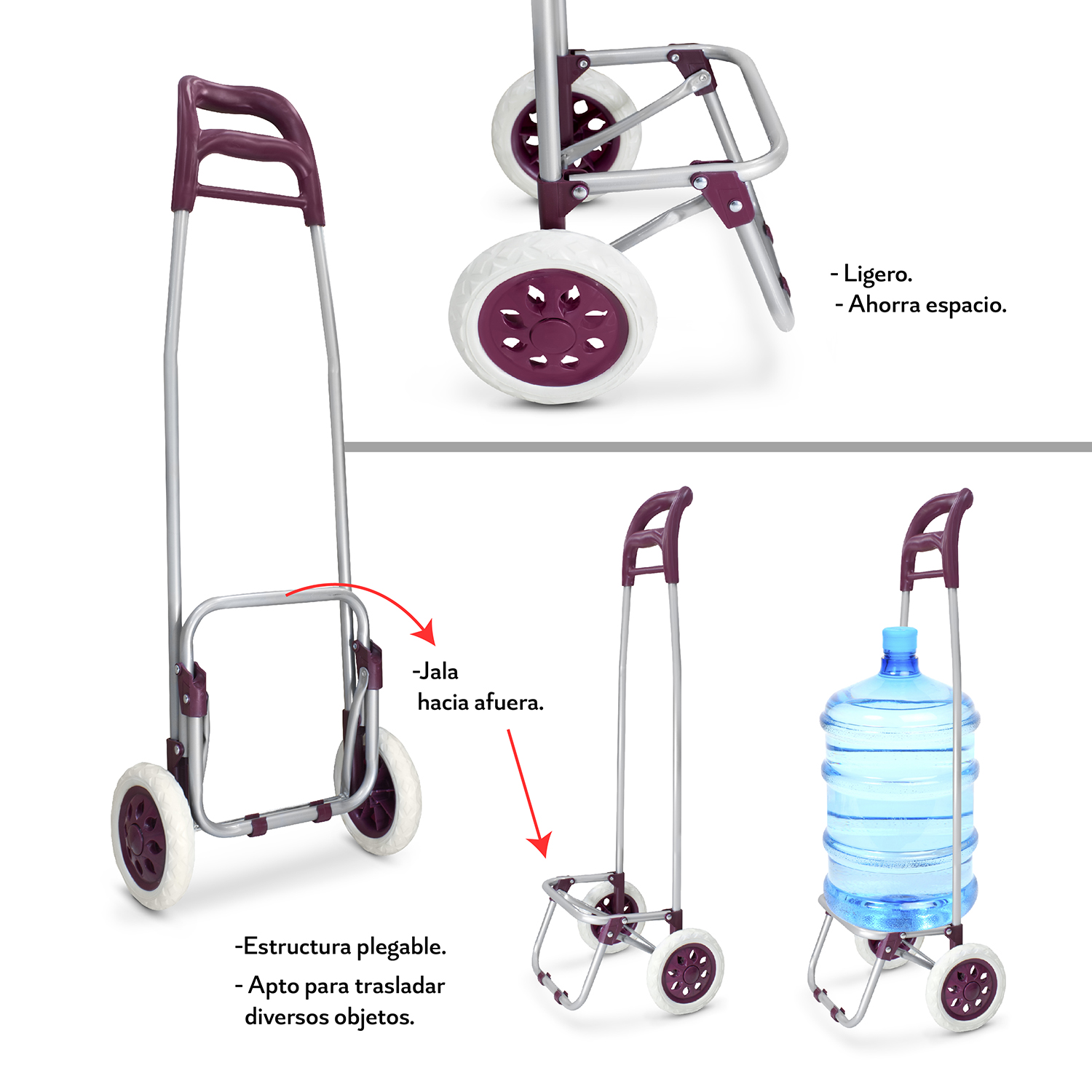 Carro de Mandado en Color Vino