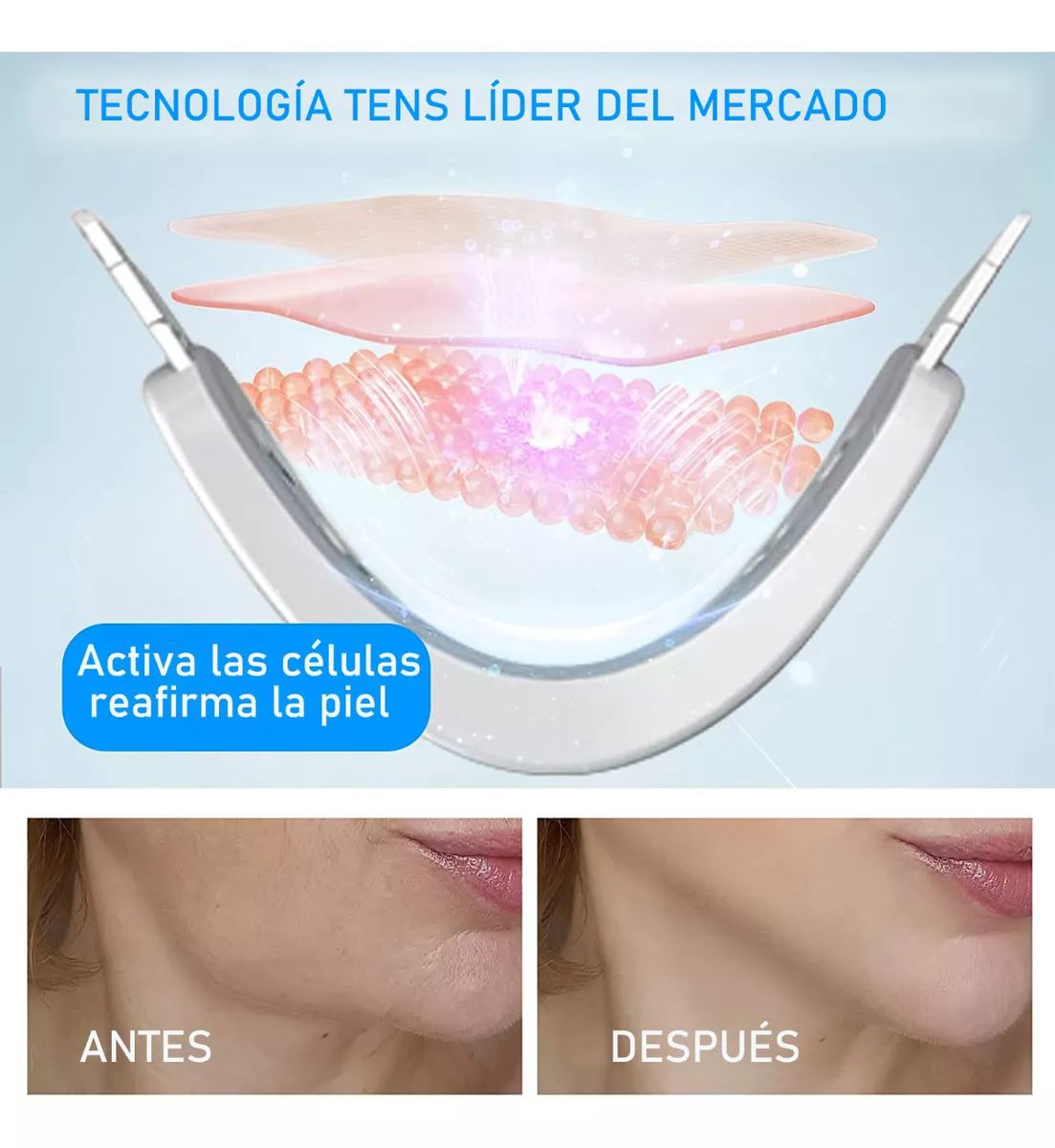 Reductor de papada eléctrico con vibracion ultrasónica