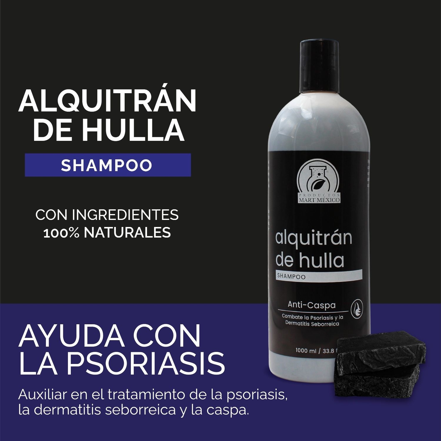 Shampoo Alquitrán de Hulla 2 Piezas (1 Litro c/u)