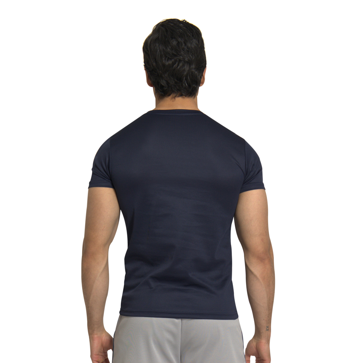 Playera Deportiva Manga Corta Cuello V Color Azul Marino Para Hombre CHB Chili Beans Clothing Co..