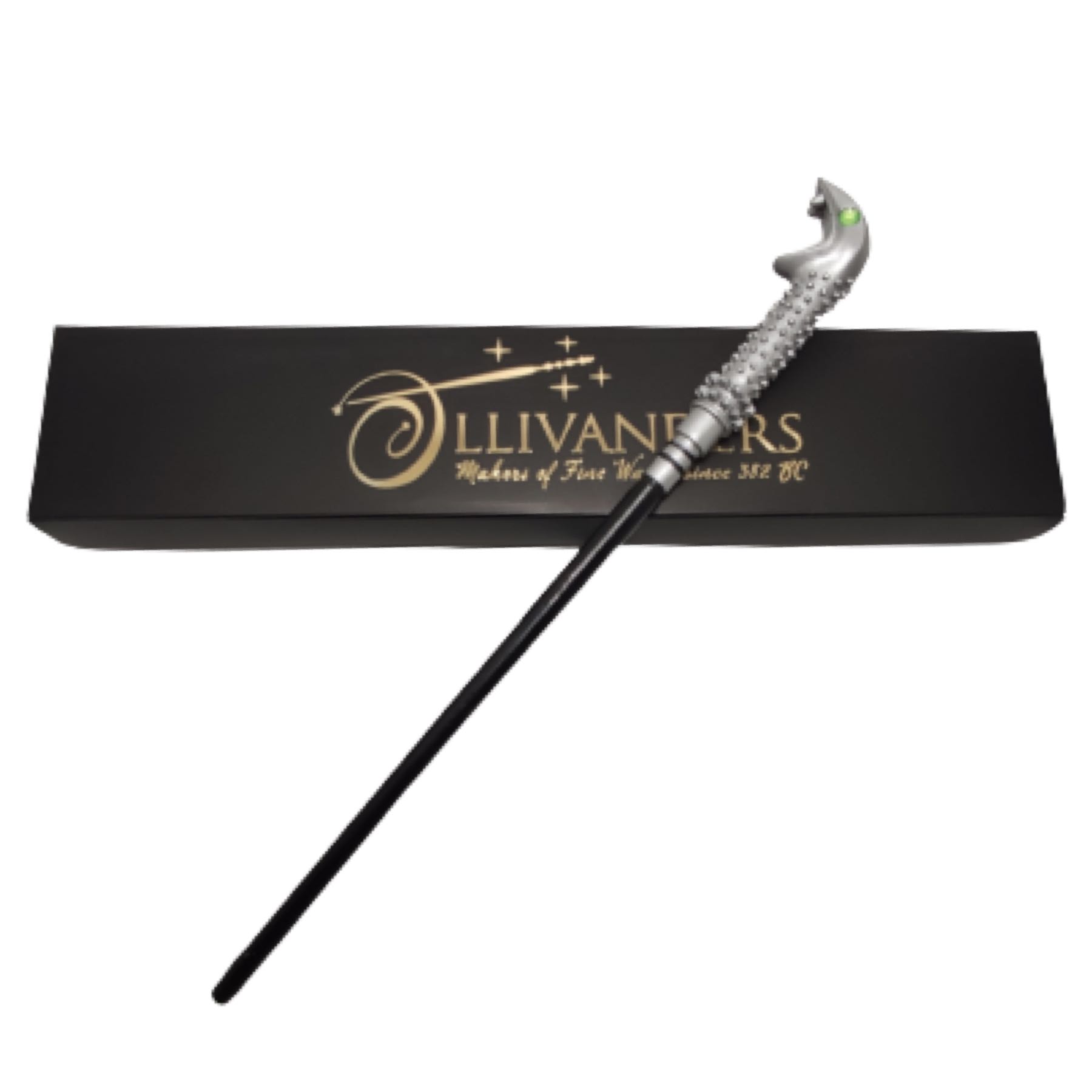 Harry Potter Varita Mágica Lucius Malfoy Con Núcleo Metálico + Caja Ollivanders Colección Slytherin Snake