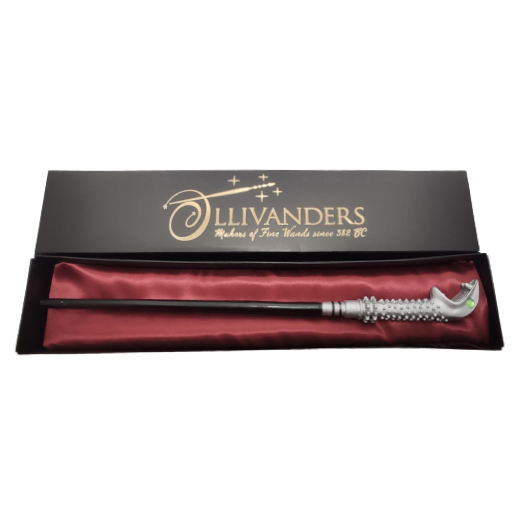 Harry Potter Varita Mágica Lucius Malfoy Con Núcleo Metálico + Caja Ollivanders Colección Slytherin Snake