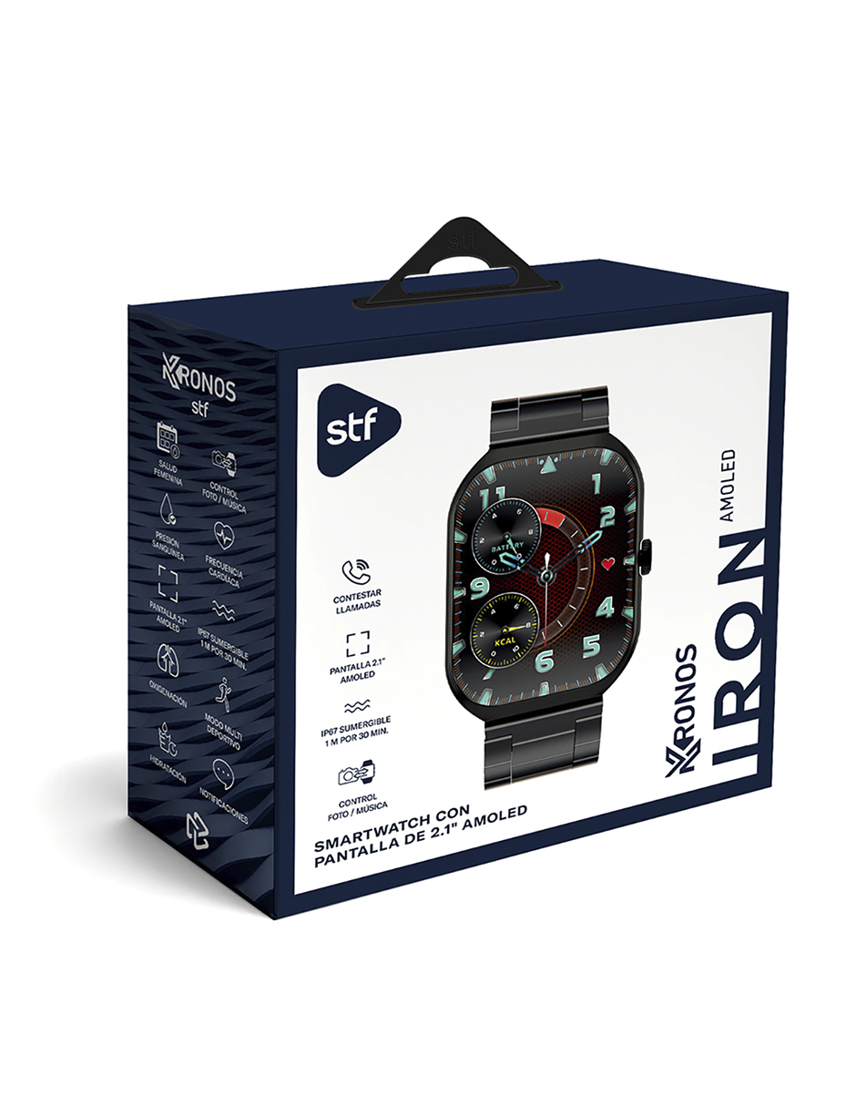 Smartwatch Stf Kronos Iron Con Pantalla AMOLED 2.1" y Correa Métalica.