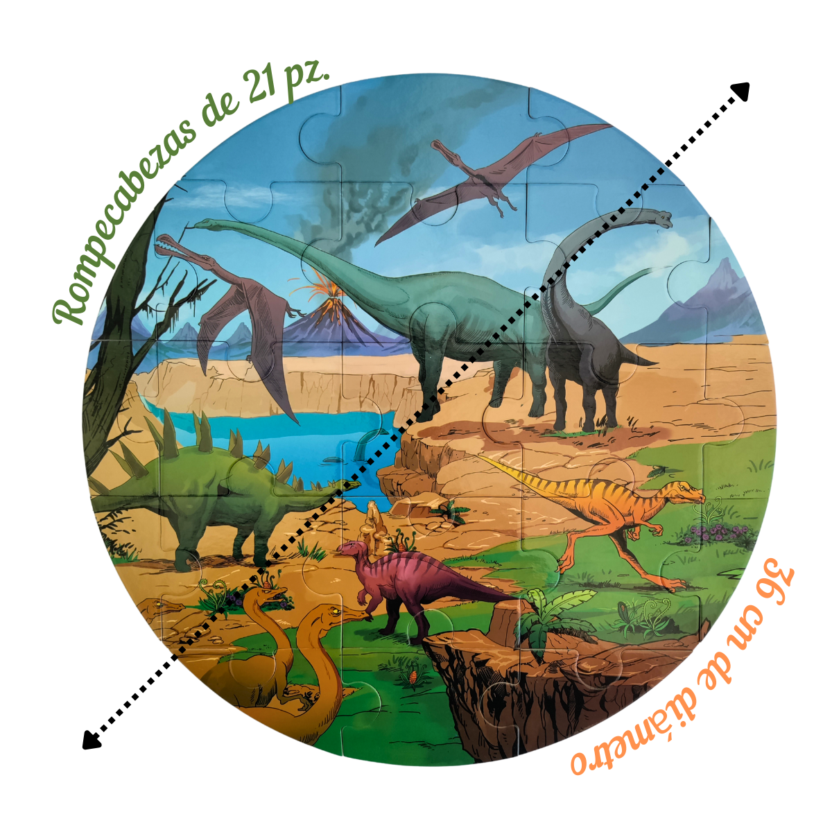 Aventura Jurásica: Pista Didáctica de Madera Carros Tren Dinosaurios Niños 