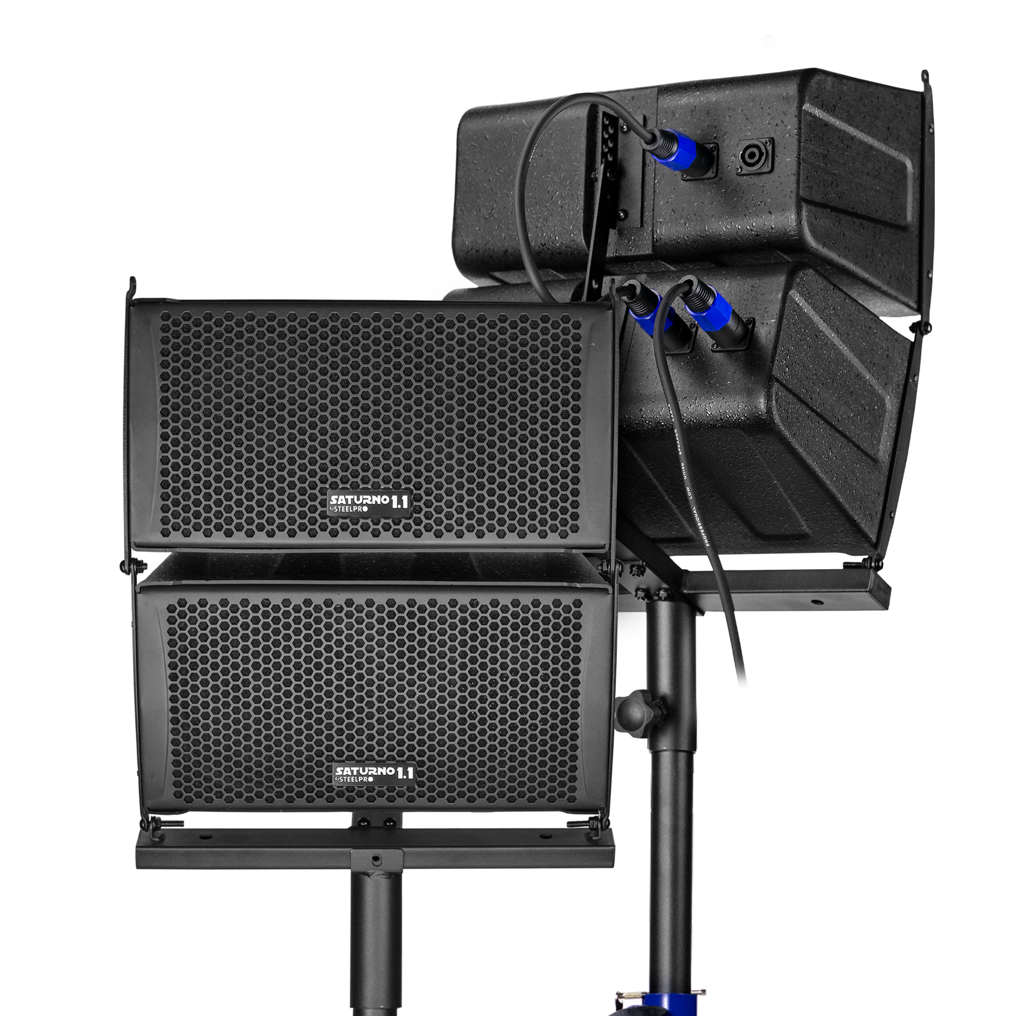 Sistema Profesional De Audio Lineal 1300w Saturno18 Steelpro Color Negro