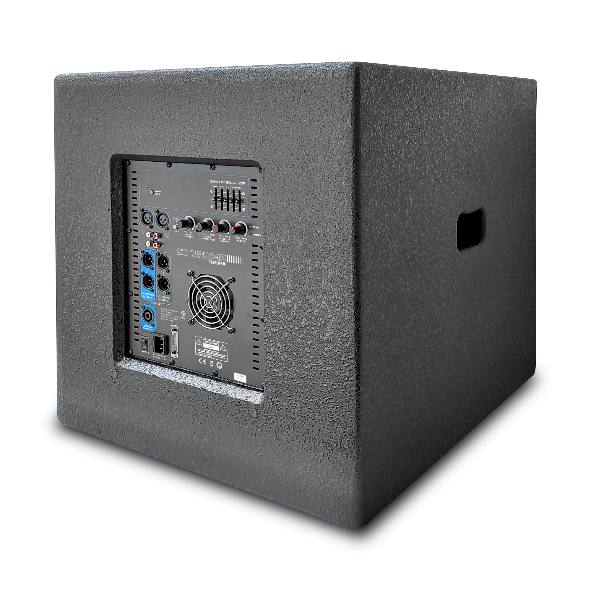 Sistema Profesional De Audio Lineal 1300w Saturno18 Steelpro Color Negro