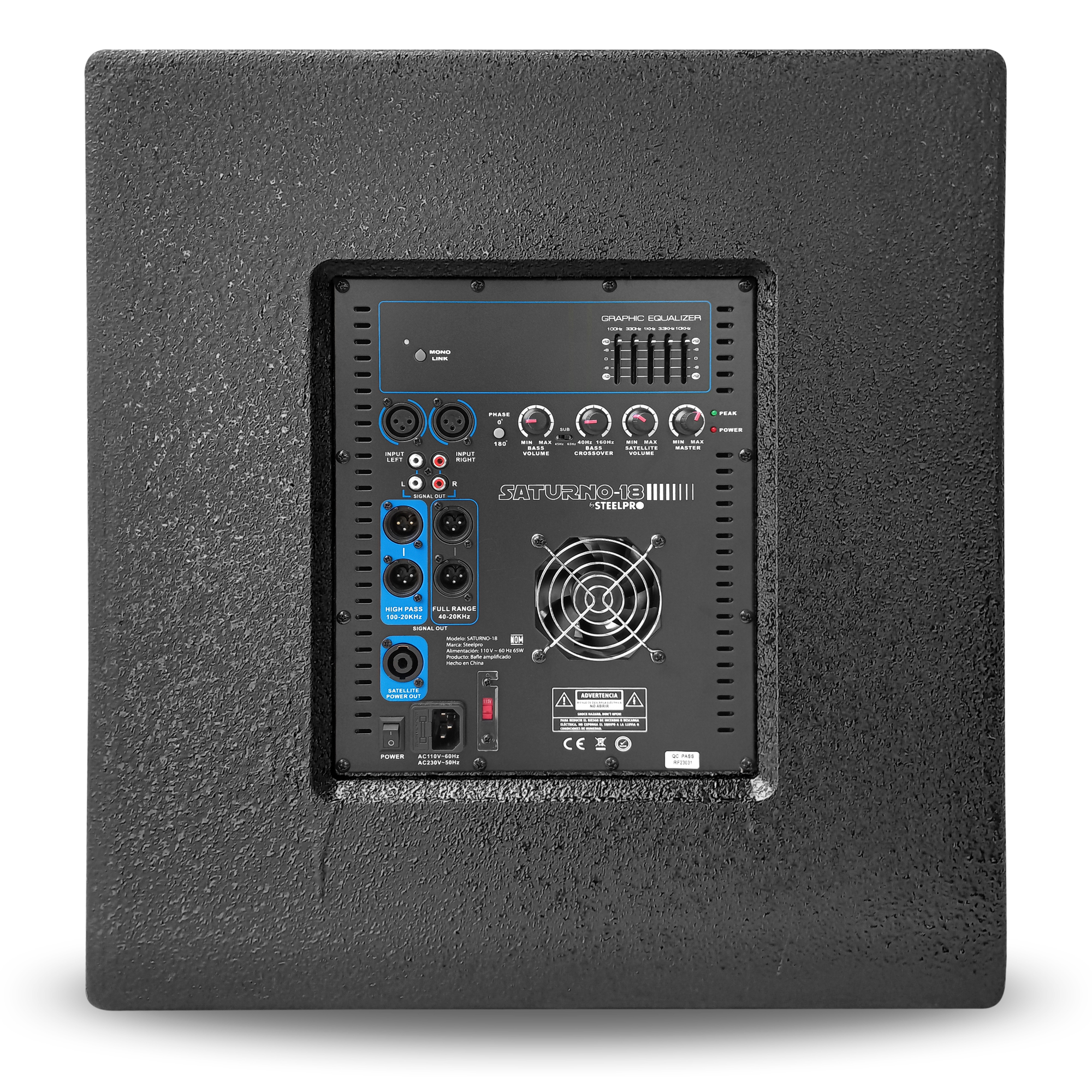 Sistema Profesional De Audio Lineal 1300w Saturno18 Steelpro Color Negro