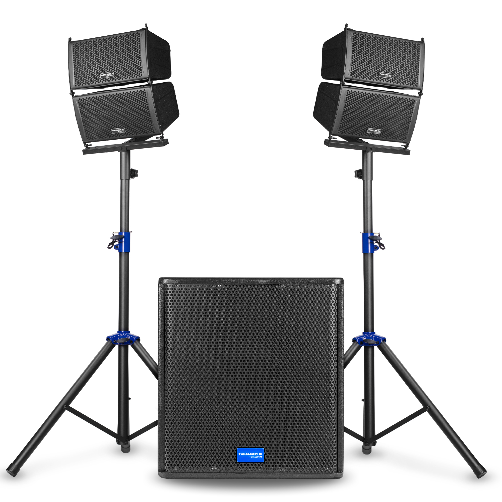 Sistema Audio Profesional 3 Vías Clase D Tubalcain Steelpro Color Negro.