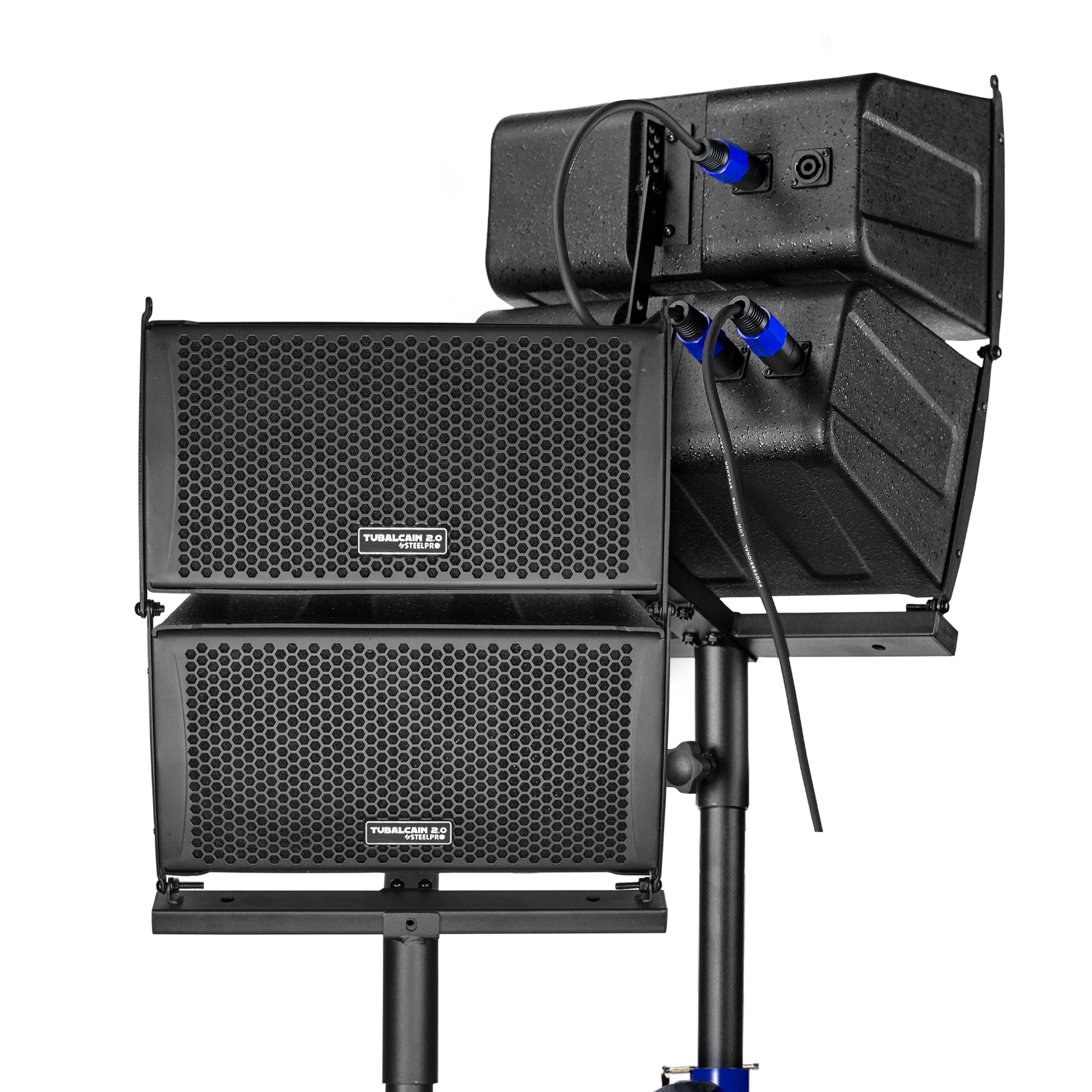 Sistema Audio Profesional 3 Vías Clase D Tubalcain Steelpro Color Negro.