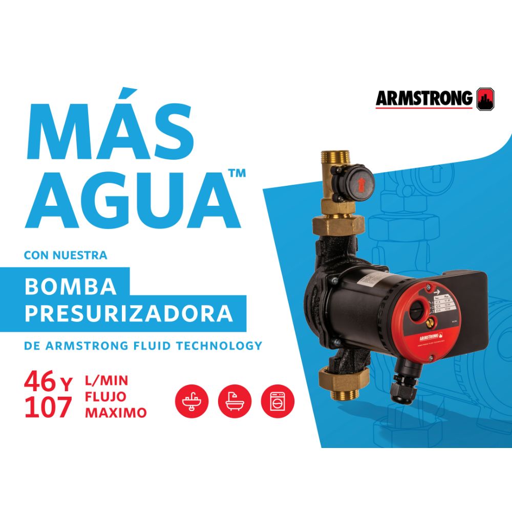 Bomba Presurizadora de Agua Armstrong (Hasta 7 servicios de 107 Lts por minuto)