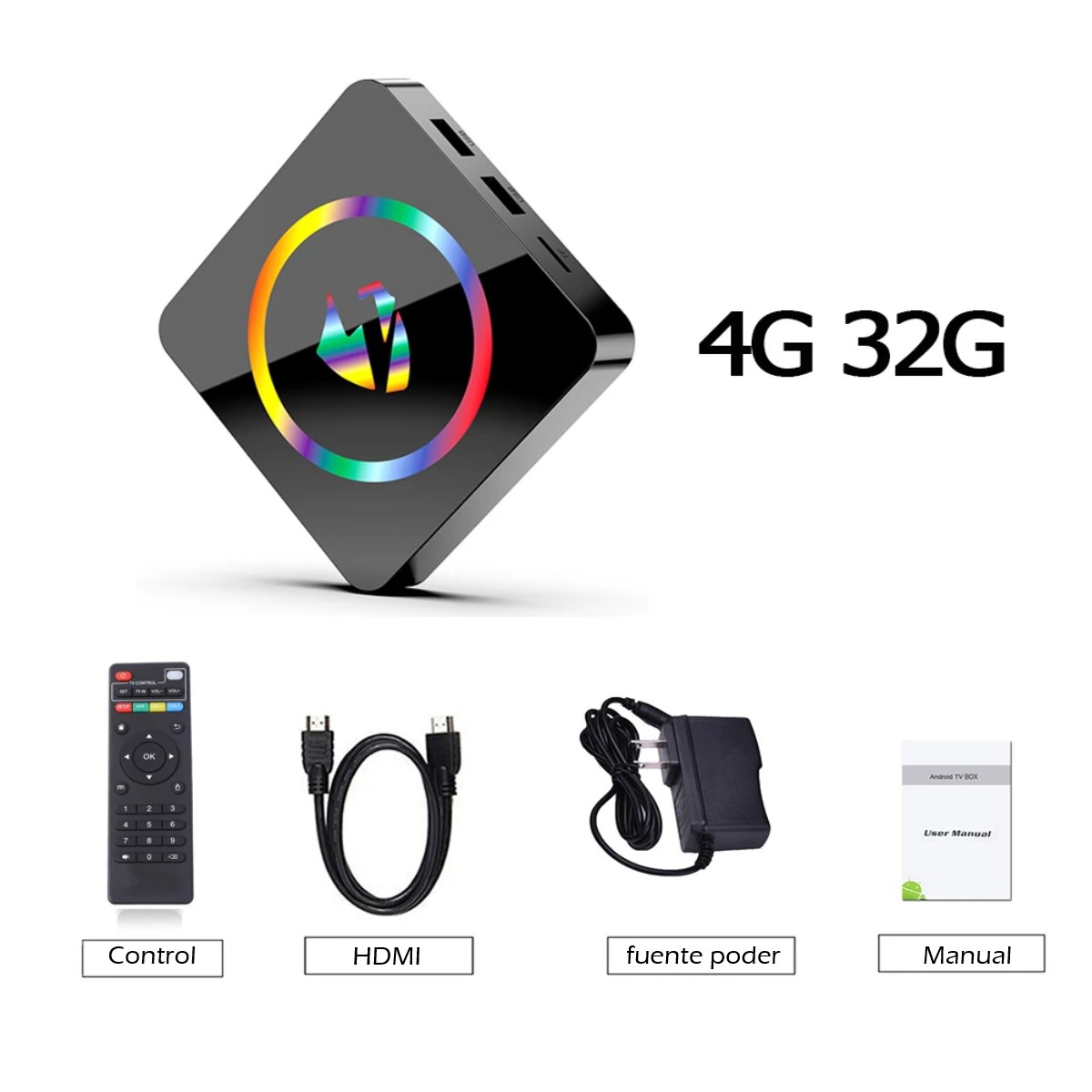 TV BOX Dispositivo smartTV inteligente T1 decodificador Android 13 8K WIFI 4G 32G HDMI USB pantalla