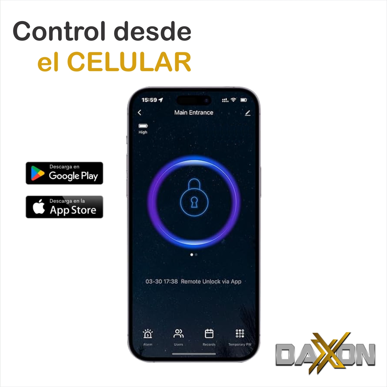 Chapa Cerradura Digital Inteligente App Wifi Huella B110 