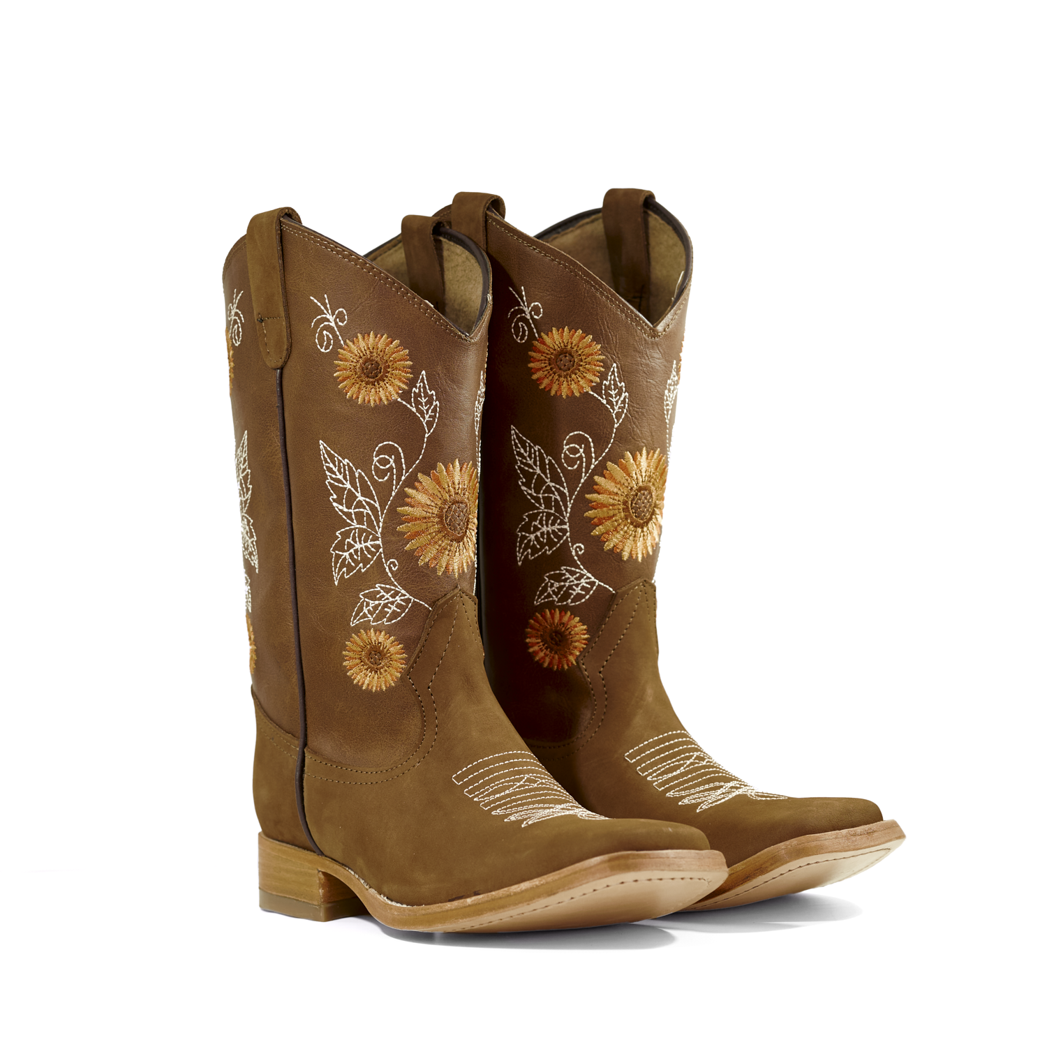 Botines floreados para mujer, botas bordadas tipo rodeo, vaqueras casuales comodas 422