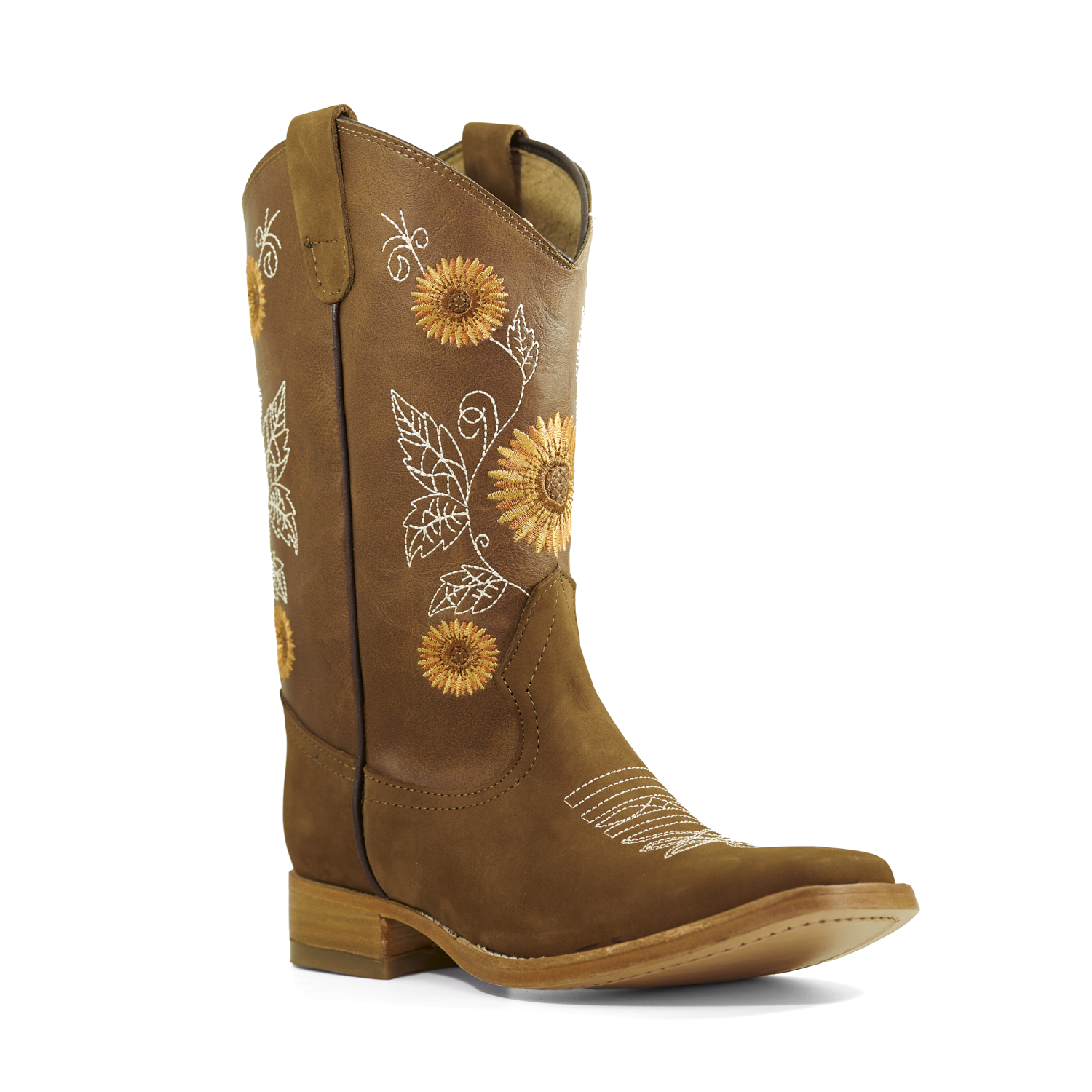 Botines floreados para mujer, botas bordadas tipo rodeo, vaqueras casuales comodas 422