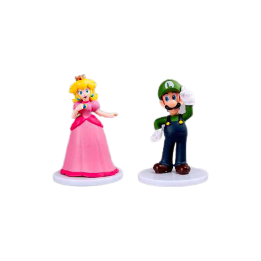 Figuras Super Mario Bros set 4 piezas Luigi Peach Mario Koppa