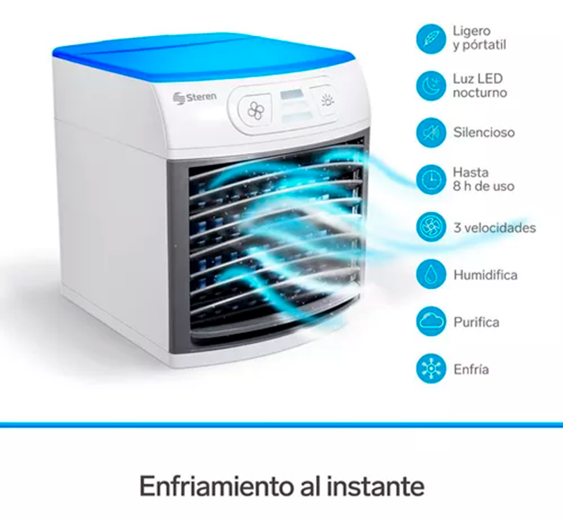 Mini Enfriador Personal Acondicionado Portátil Enfriador De Aire Person Color Blanco