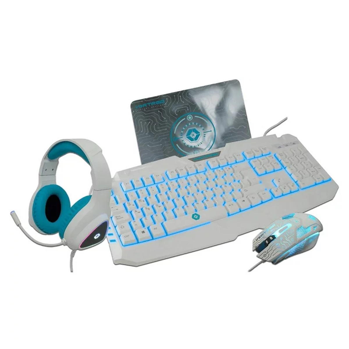 Kit Gaming Vortred Avalanche 4 en 1 Teclado/Mouse/Audífonos/MousePad
