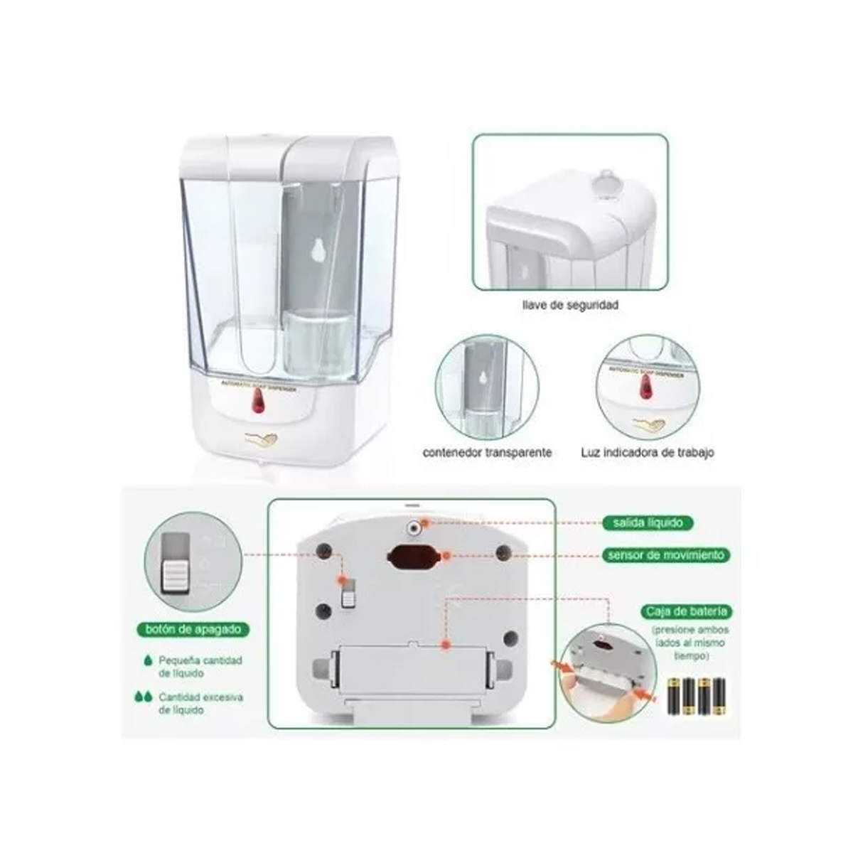 Dispensador Automático Despachador Jabón Gel Antibacterial