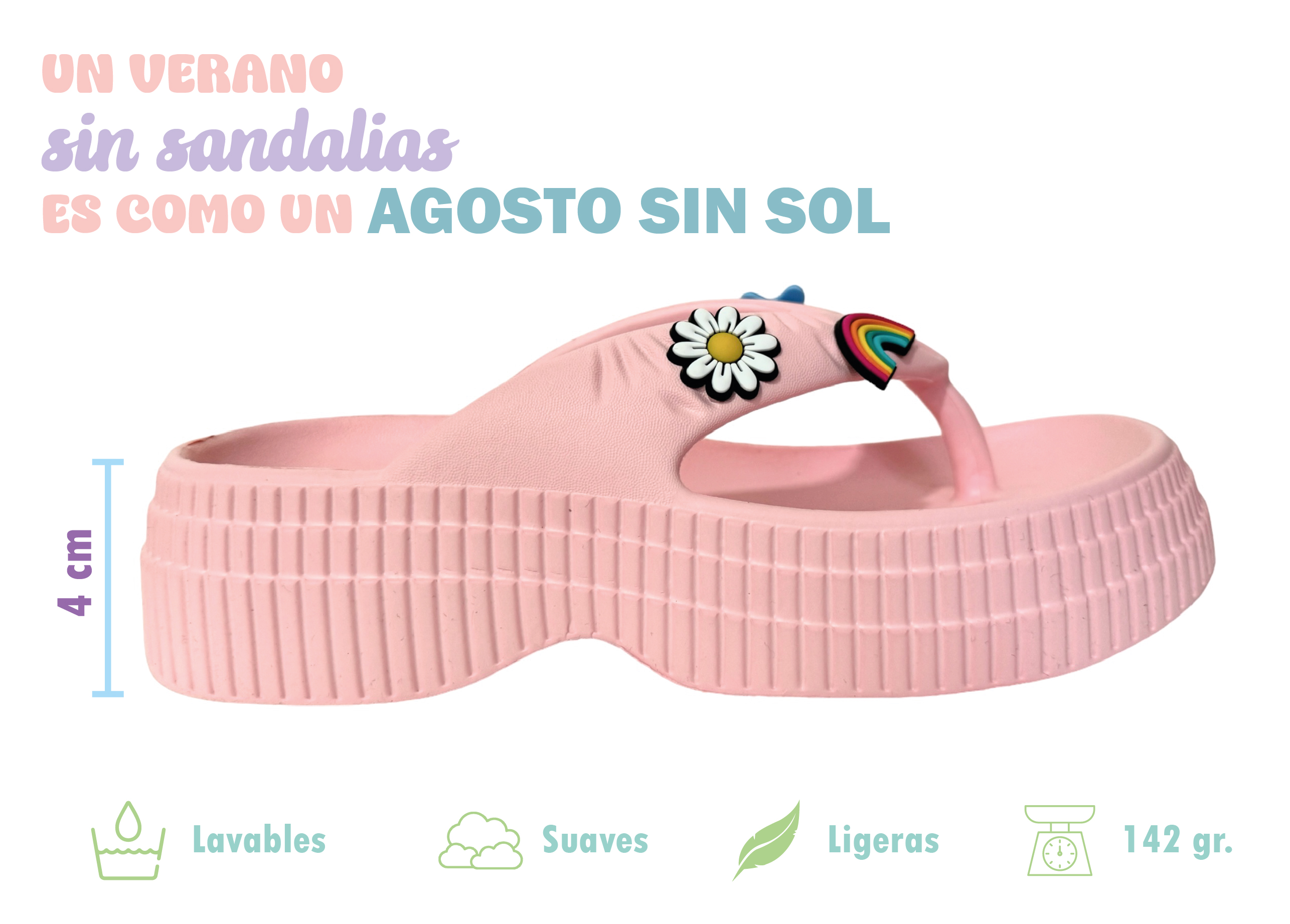 Sandalia Chancla Conford Pata De Gallo Plataforma 8851 Para Dama