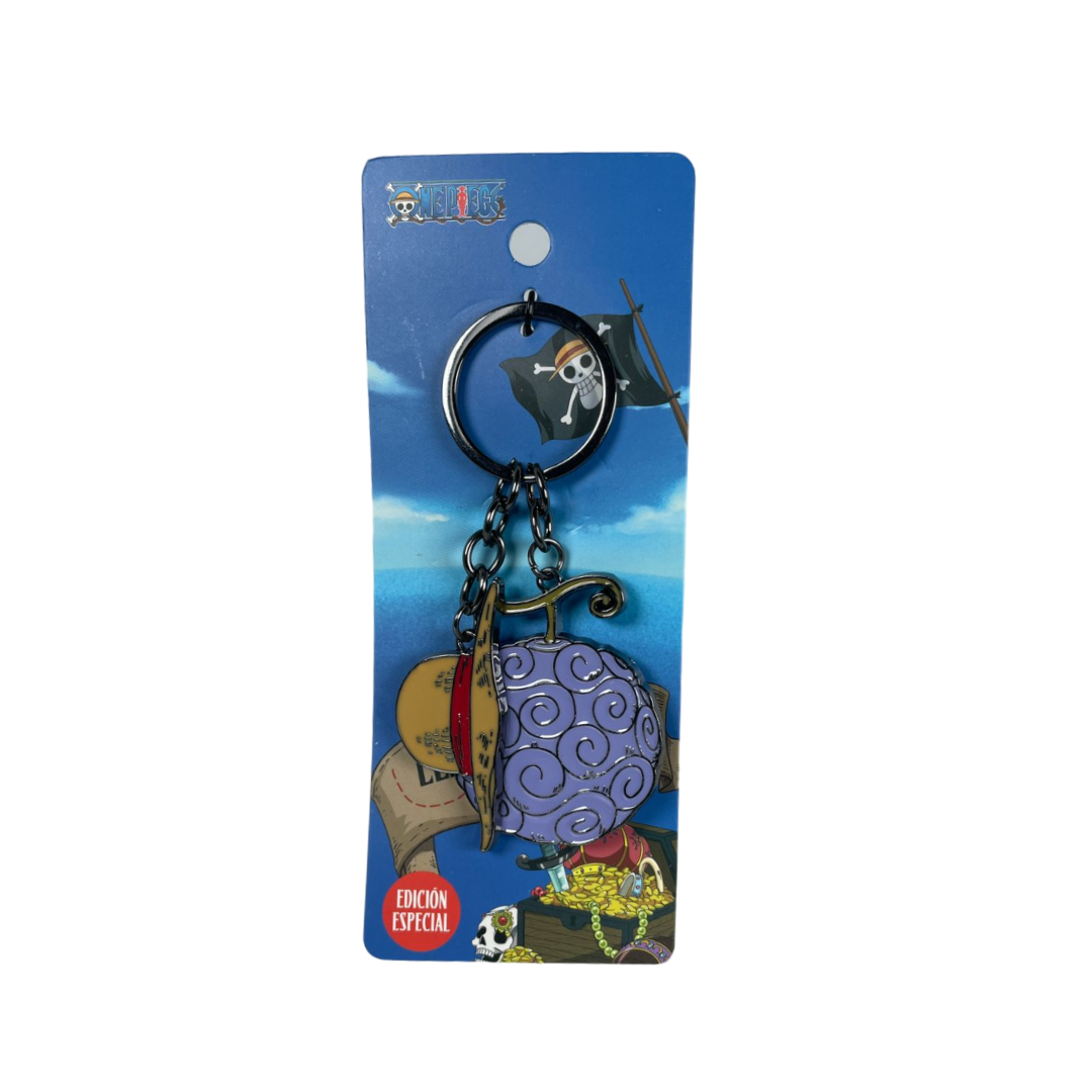 Llavero - Sombrero De Paja Y Fruta Del Diablo Luffy - One Piece.