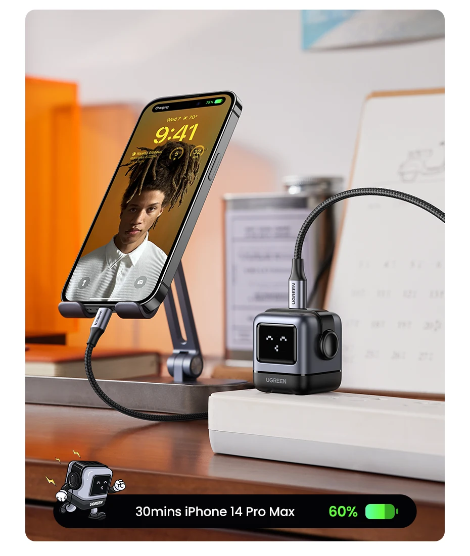 Ugreen Nexode Robot Cargador Rápido GaN de 30W USB-C Negro