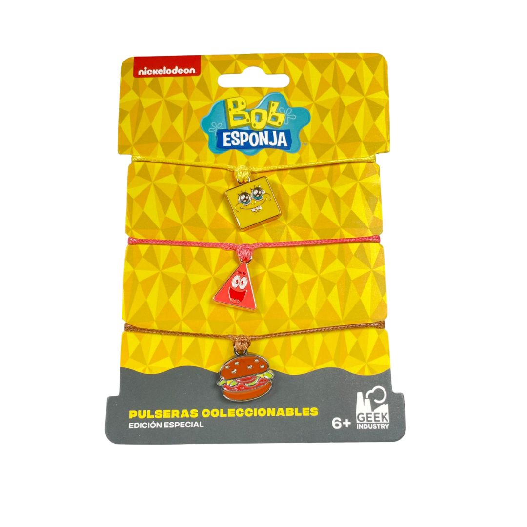 Pulseras De La Amistad Bob Esponja (Bob Esponja, Patricio Estrella, Cangreburguer).